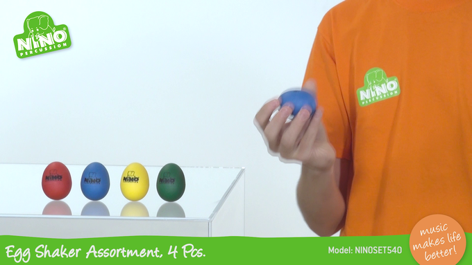 Egg Shaker Assortment, 4 Pcs. 1 Blue, 1 Green, 1 Red, 1 Yellow, Set of 4 Psc. video